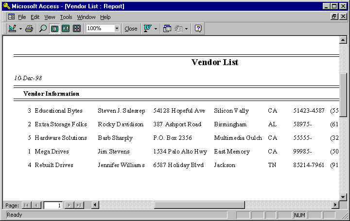 Database development graphic from archived course materials