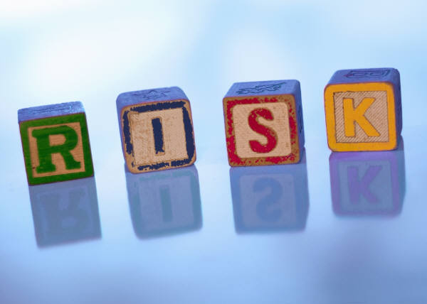 Blocks spelling the word risk